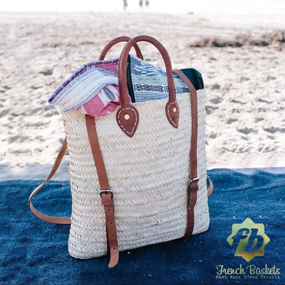 Straw market backpack